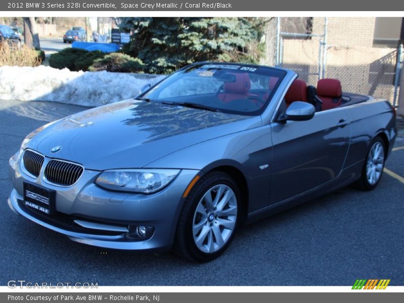 Space Grey Metallic / Coral Red/Black 2012 BMW 3 Series 328i Convertible