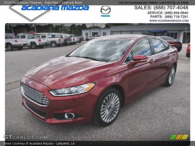 Ruby Red / Charcoal Black 2014 Ford Fusion Titanium
