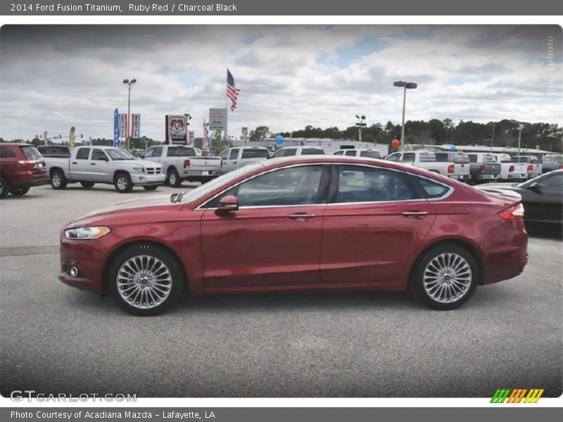 Ruby Red / Charcoal Black 2014 Ford Fusion Titanium