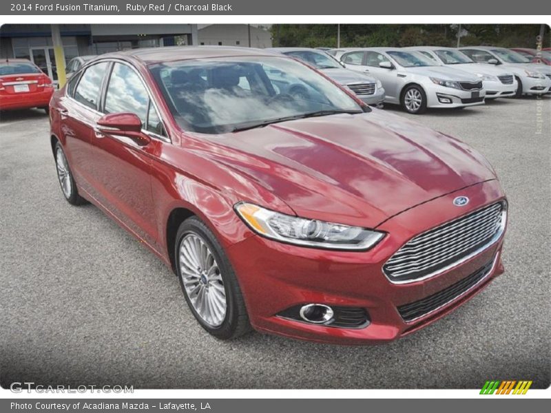 Ruby Red / Charcoal Black 2014 Ford Fusion Titanium
