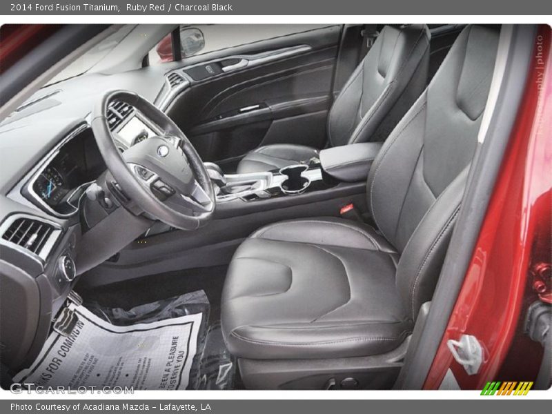 Ruby Red / Charcoal Black 2014 Ford Fusion Titanium