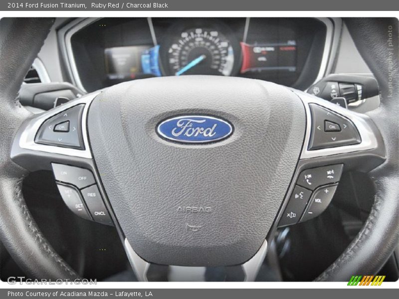 Ruby Red / Charcoal Black 2014 Ford Fusion Titanium