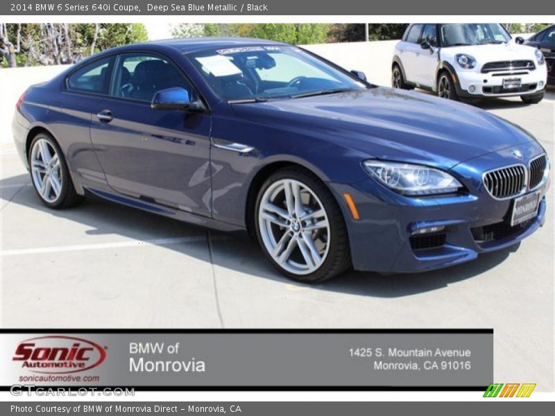 Deep Sea Blue Metallic / Black 2014 BMW 6 Series 640i Coupe