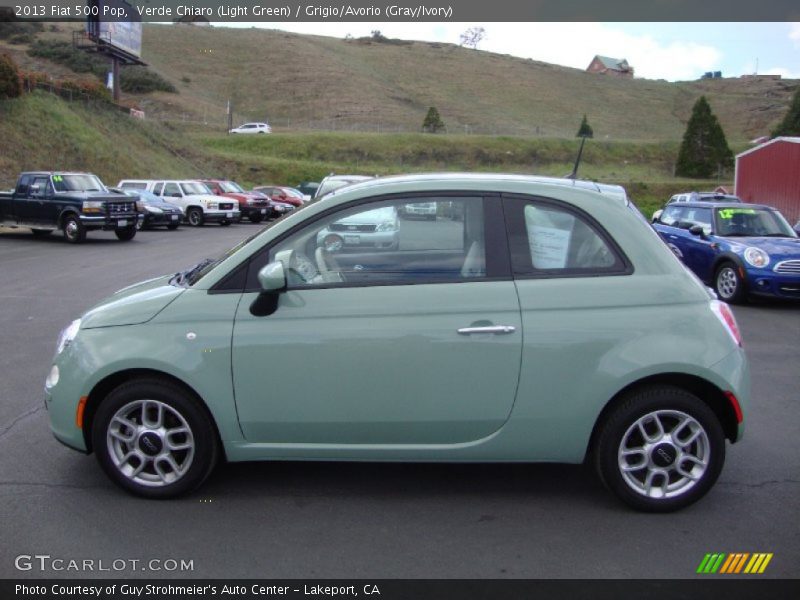 Verde Chiaro (Light Green) / Grigio/Avorio (Gray/Ivory) 2013 Fiat 500 Pop