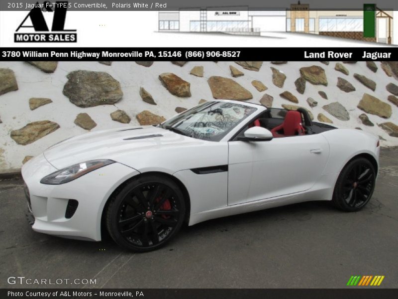 Polaris White / Red 2015 Jaguar F-TYPE S Convertible