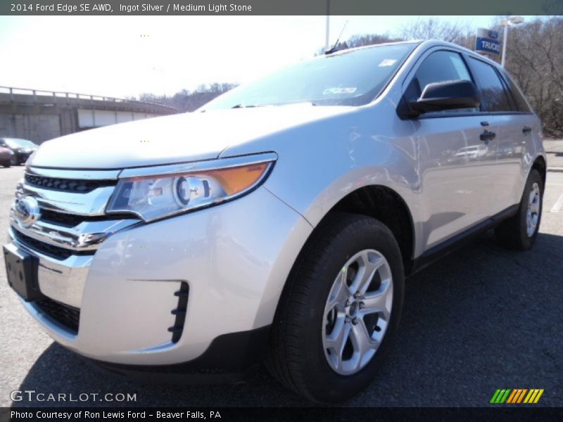 Ingot Silver / Medium Light Stone 2014 Ford Edge SE AWD