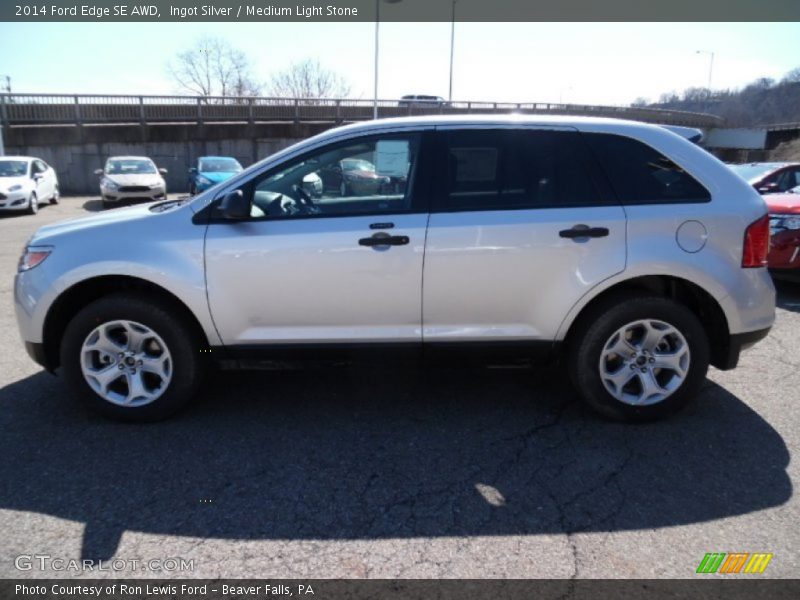 Ingot Silver / Medium Light Stone 2014 Ford Edge SE AWD
