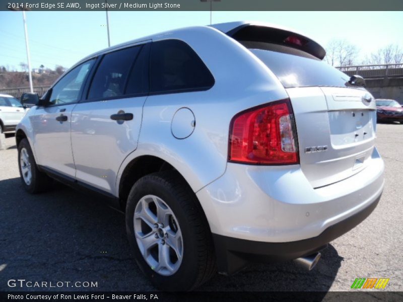 Ingot Silver / Medium Light Stone 2014 Ford Edge SE AWD