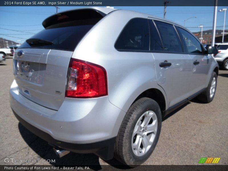 Ingot Silver / Medium Light Stone 2014 Ford Edge SE AWD