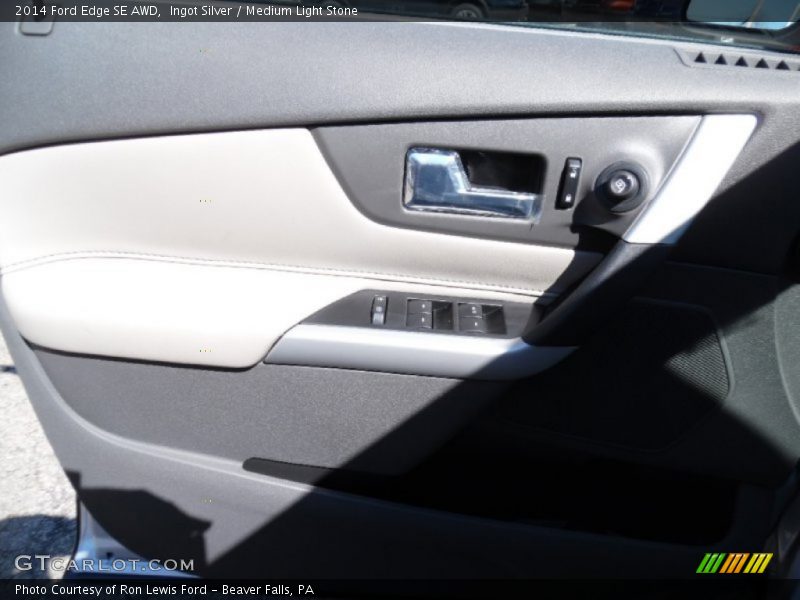 Ingot Silver / Medium Light Stone 2014 Ford Edge SE AWD