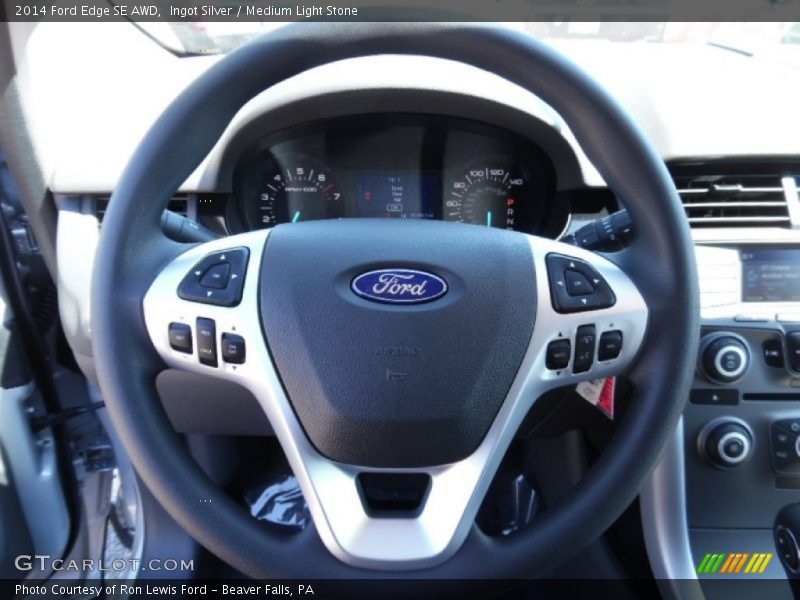 Ingot Silver / Medium Light Stone 2014 Ford Edge SE AWD