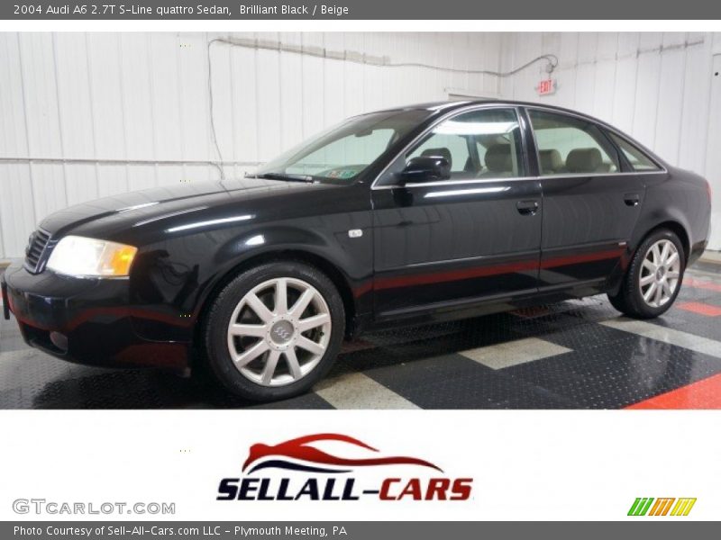 Brilliant Black / Beige 2004 Audi A6 2.7T S-Line quattro Sedan