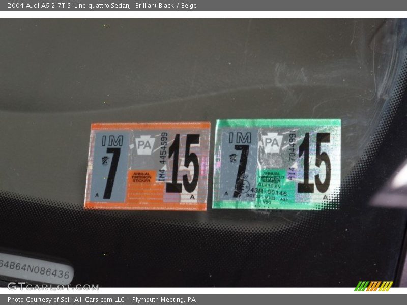 Brilliant Black / Beige 2004 Audi A6 2.7T S-Line quattro Sedan