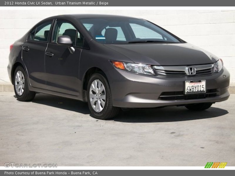Urban Titanium Metallic / Beige 2012 Honda Civic LX Sedan