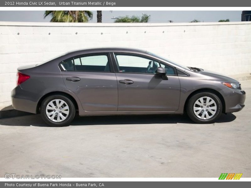Urban Titanium Metallic / Beige 2012 Honda Civic LX Sedan