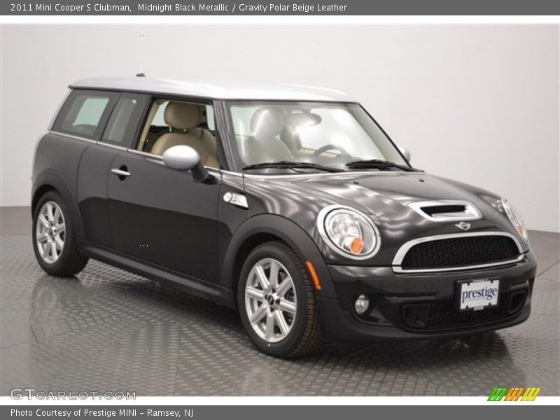 Midnight Black Metallic / Gravity Polar Beige Leather 2011 Mini Cooper S Clubman