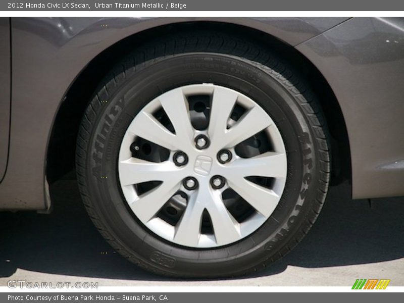 Urban Titanium Metallic / Beige 2012 Honda Civic LX Sedan