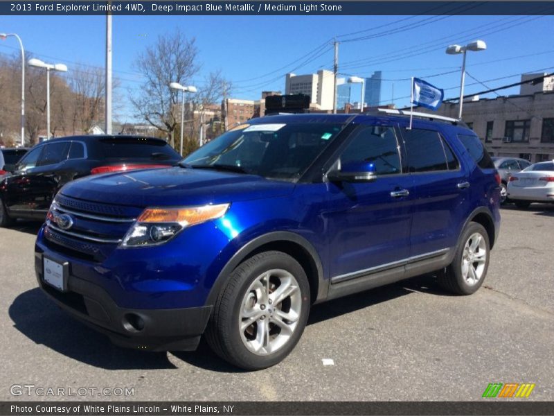 Deep Impact Blue Metallic / Medium Light Stone 2013 Ford Explorer Limited 4WD