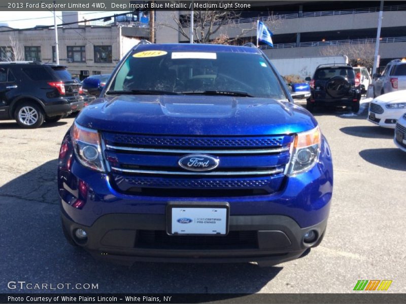 Deep Impact Blue Metallic / Medium Light Stone 2013 Ford Explorer Limited 4WD