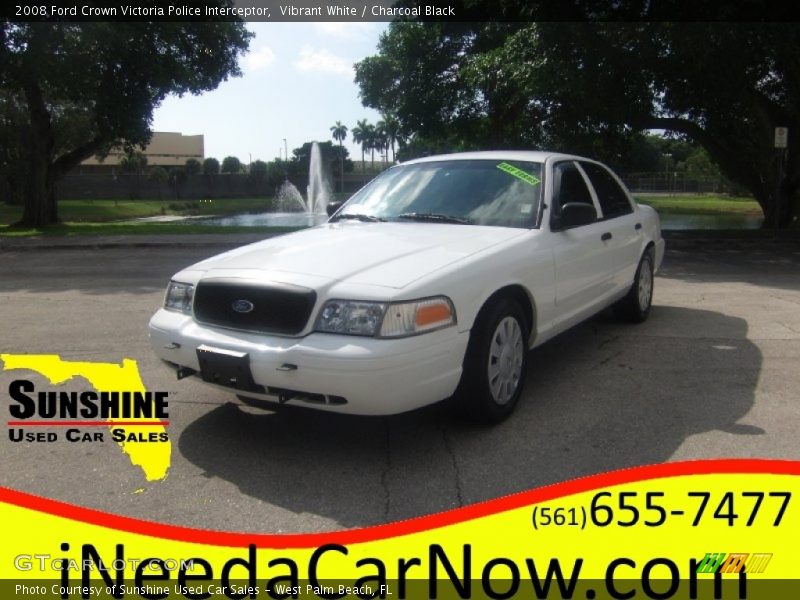 Vibrant White / Charcoal Black 2008 Ford Crown Victoria Police Interceptor