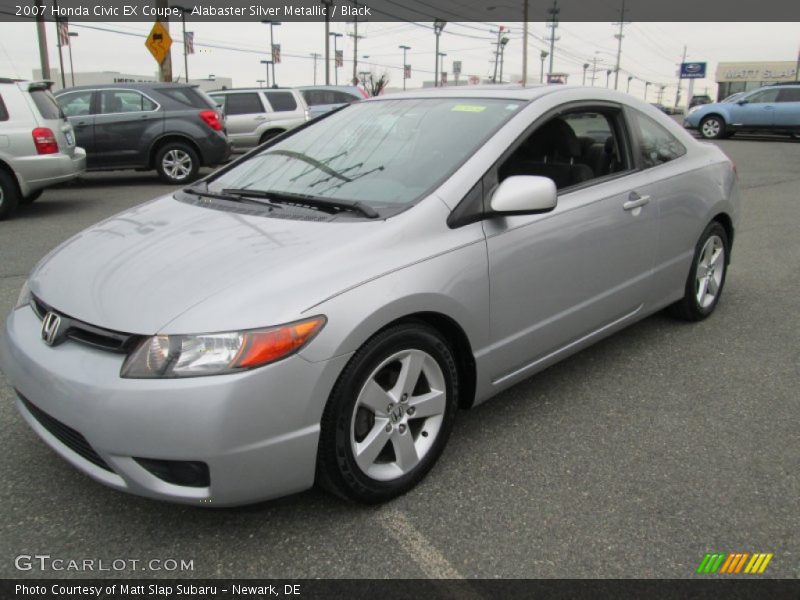 Alabaster Silver Metallic / Black 2007 Honda Civic EX Coupe