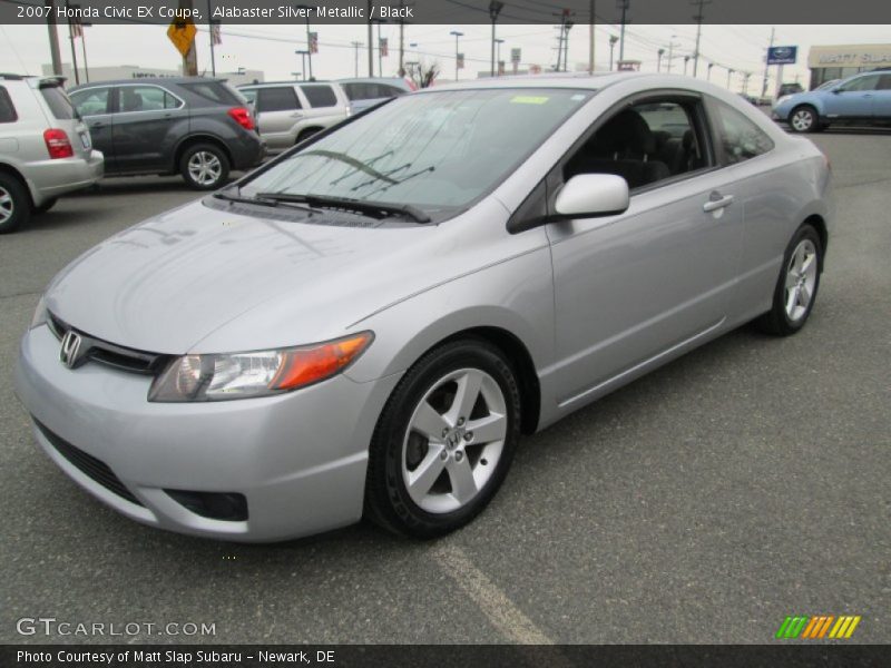 Alabaster Silver Metallic / Black 2007 Honda Civic EX Coupe