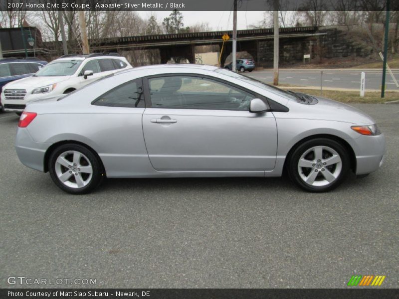 Alabaster Silver Metallic / Black 2007 Honda Civic EX Coupe