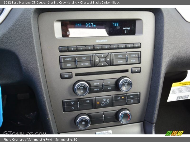 Sterling Gray Metallic / Charcoal Black/Carbon Black 2012 Ford Mustang GT Coupe