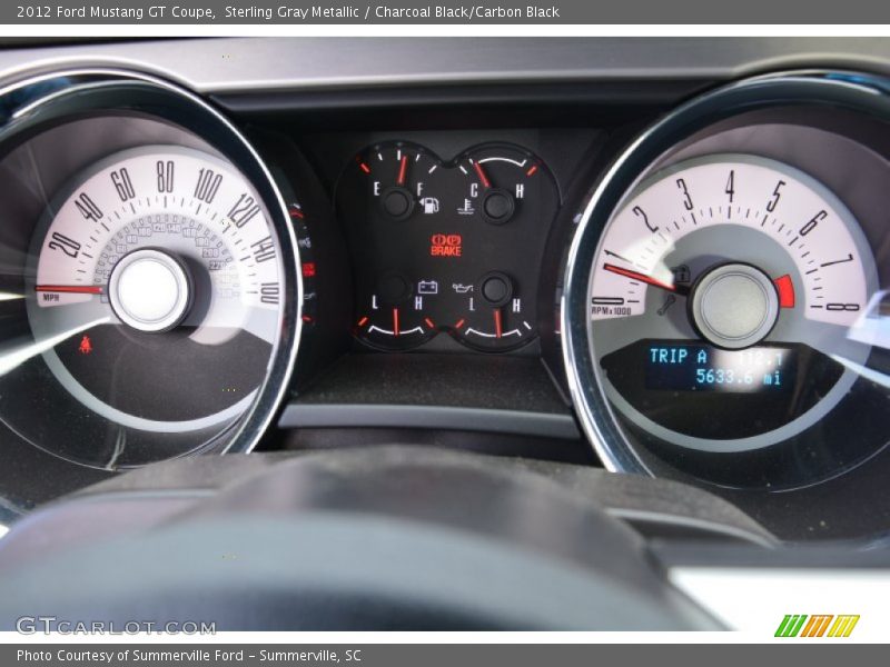 Sterling Gray Metallic / Charcoal Black/Carbon Black 2012 Ford Mustang GT Coupe