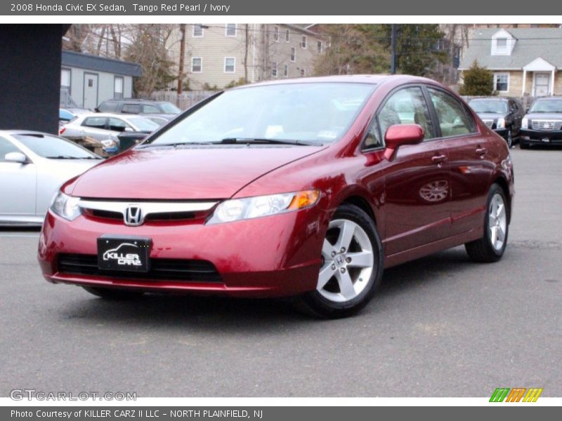 Tango Red Pearl / Ivory 2008 Honda Civic EX Sedan