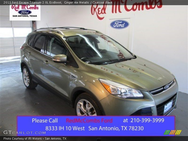 Ginger Ale Metallic / Charcoal Black 2013 Ford Escape Titanium 2.0L EcoBoost
