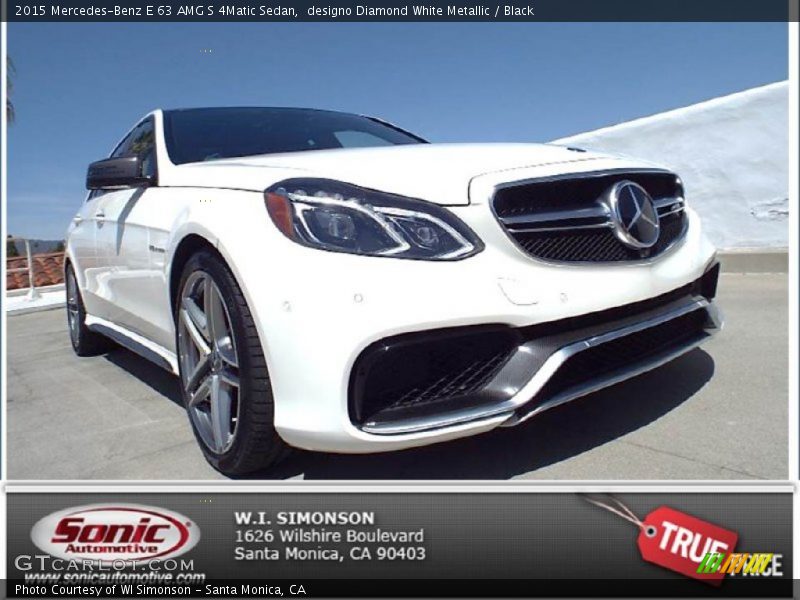 designo Diamond White Metallic / Black 2015 Mercedes-Benz E 63 AMG S 4Matic Sedan