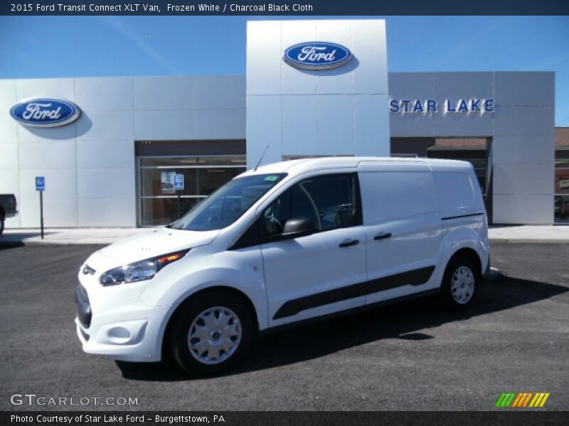 Frozen White / Charcoal Black Cloth 2015 Ford Transit Connect XLT Van