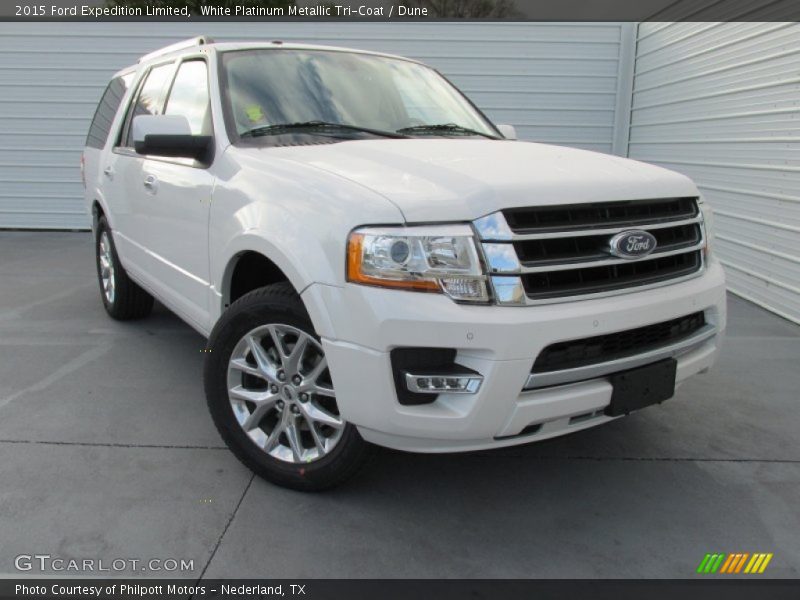 White Platinum Metallic Tri-Coat / Dune 2015 Ford Expedition Limited