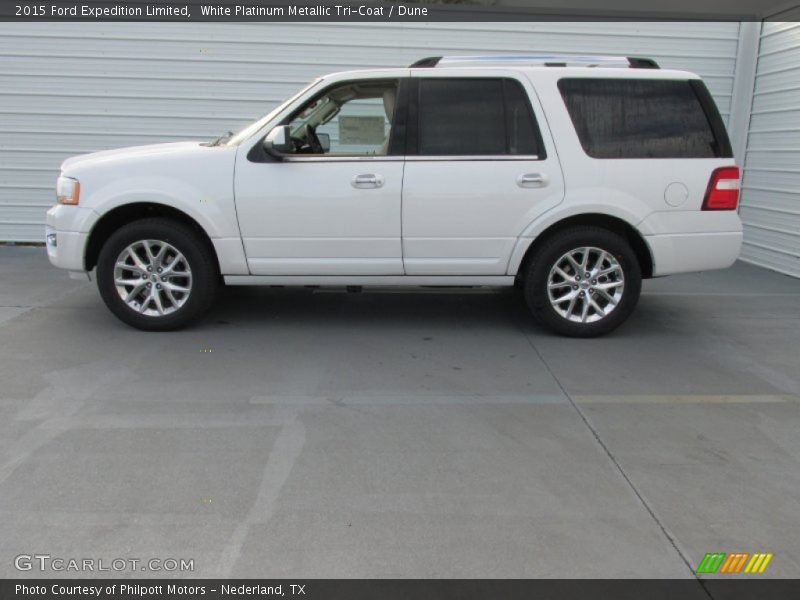 White Platinum Metallic Tri-Coat / Dune 2015 Ford Expedition Limited
