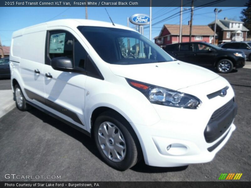 Frozen White / Charcoal Black Cloth 2015 Ford Transit Connect XLT Van
