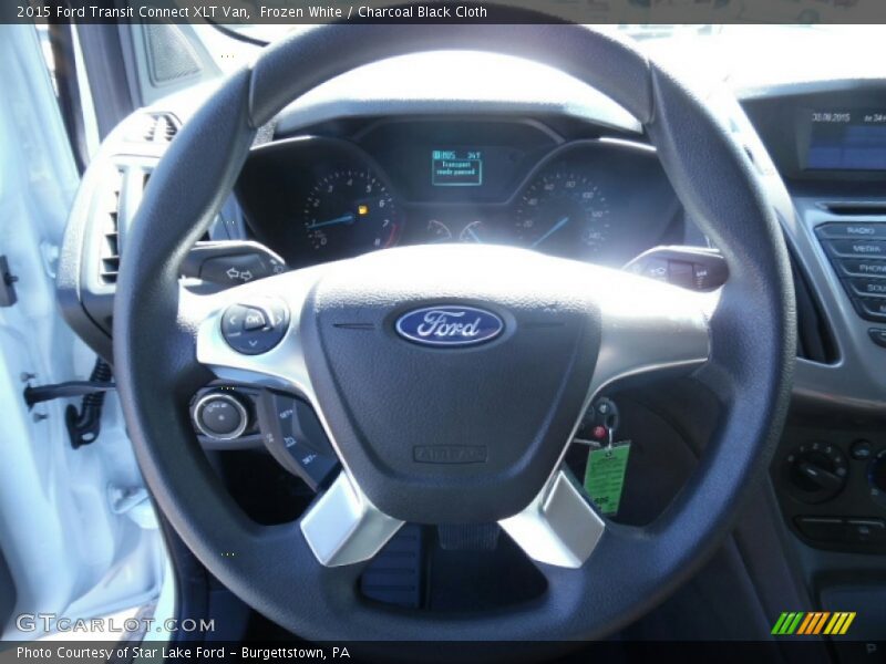 Frozen White / Charcoal Black Cloth 2015 Ford Transit Connect XLT Van