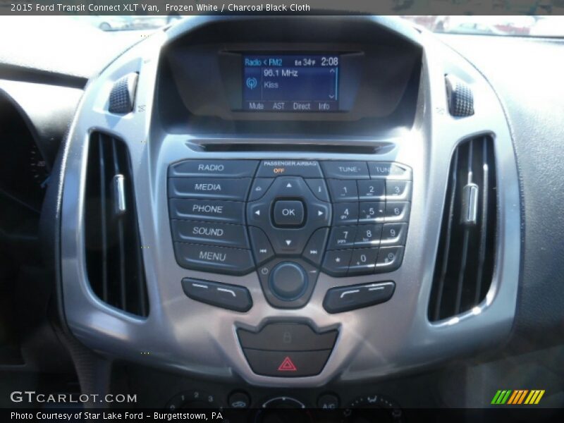 Frozen White / Charcoal Black Cloth 2015 Ford Transit Connect XLT Van