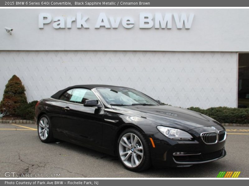 Black Sapphire Metallic / Cinnamon Brown 2015 BMW 6 Series 640i Convertible