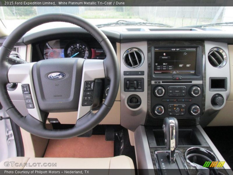 White Platinum Metallic Tri-Coat / Dune 2015 Ford Expedition Limited