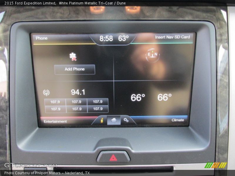 White Platinum Metallic Tri-Coat / Dune 2015 Ford Expedition Limited