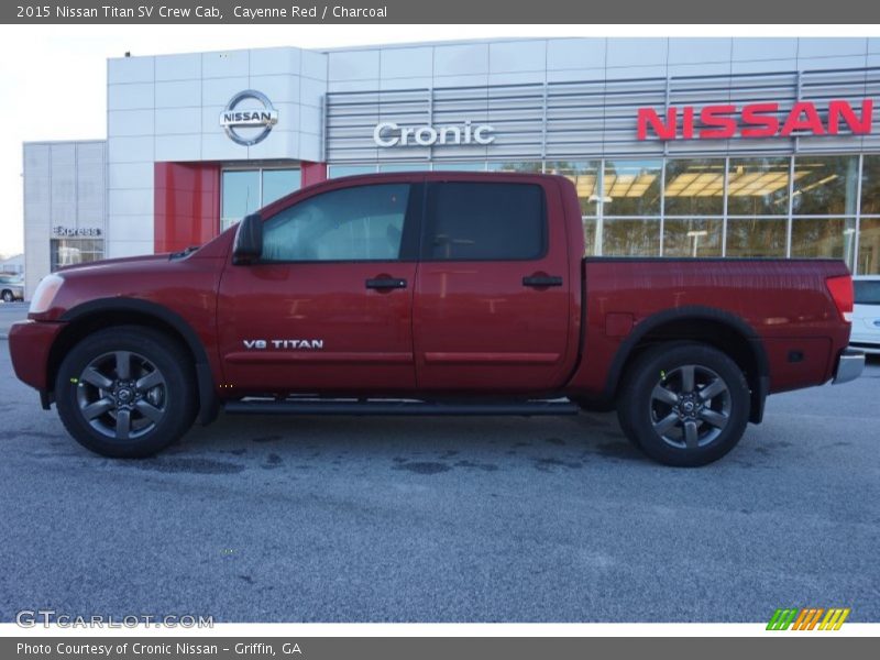 Cayenne Red / Charcoal 2015 Nissan Titan SV Crew Cab