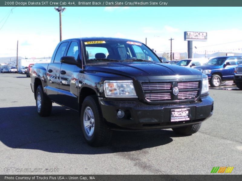 Brilliant Black / Dark Slate Gray/Medium Slate Gray 2008 Dodge Dakota SXT Crew Cab 4x4