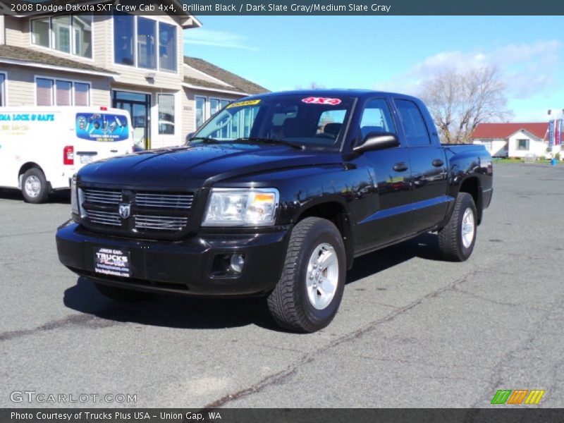 Brilliant Black / Dark Slate Gray/Medium Slate Gray 2008 Dodge Dakota SXT Crew Cab 4x4