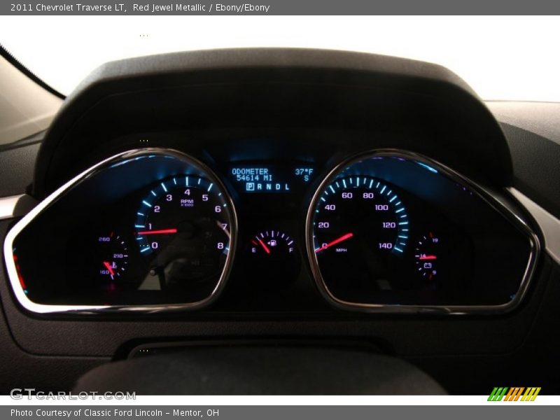 Red Jewel Metallic / Ebony/Ebony 2011 Chevrolet Traverse LT