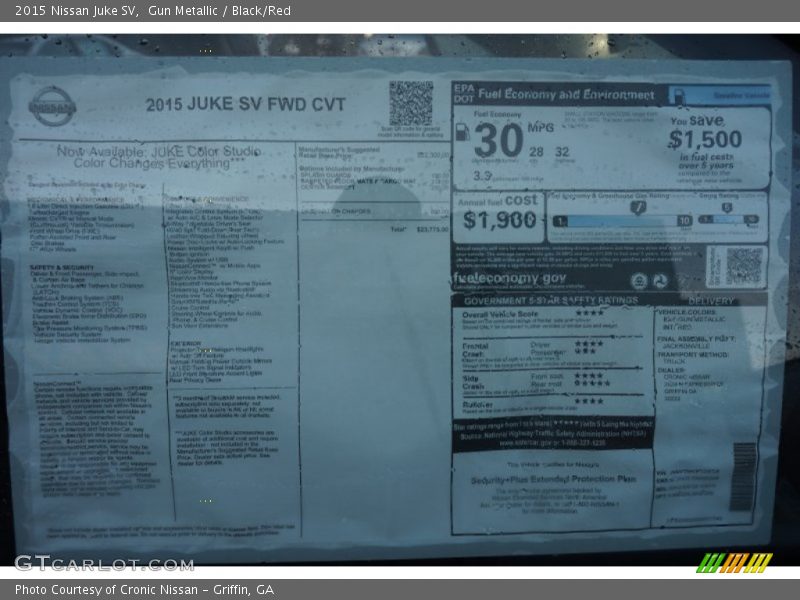  2015 Juke SV Window Sticker