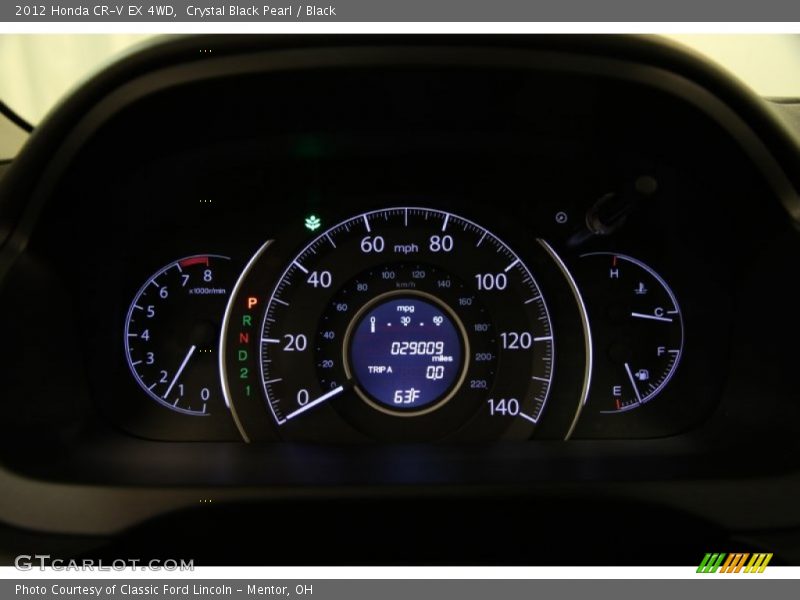 Crystal Black Pearl / Black 2012 Honda CR-V EX 4WD