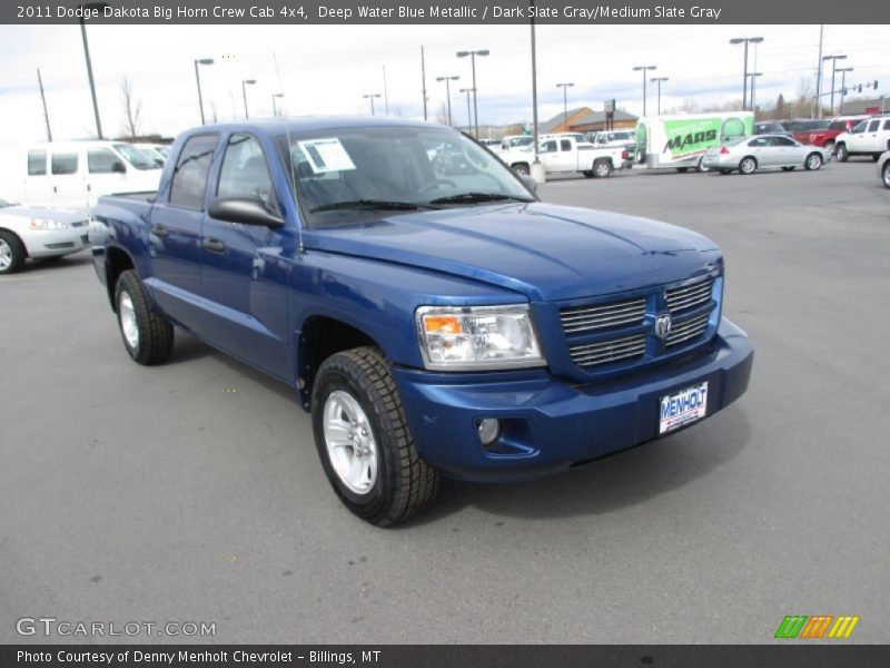 Deep Water Blue Metallic / Dark Slate Gray/Medium Slate Gray 2011 Dodge Dakota Big Horn Crew Cab 4x4