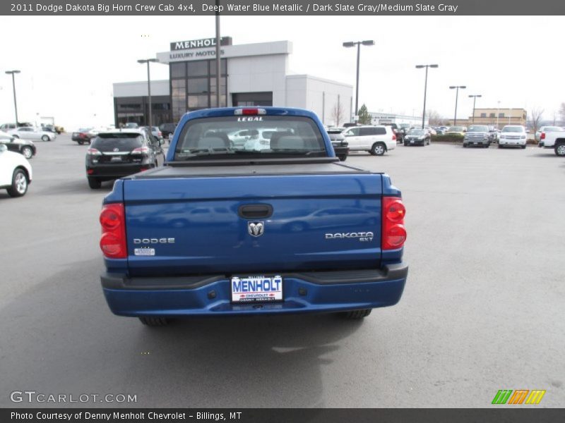 Deep Water Blue Metallic / Dark Slate Gray/Medium Slate Gray 2011 Dodge Dakota Big Horn Crew Cab 4x4