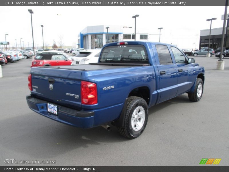 Deep Water Blue Metallic / Dark Slate Gray/Medium Slate Gray 2011 Dodge Dakota Big Horn Crew Cab 4x4